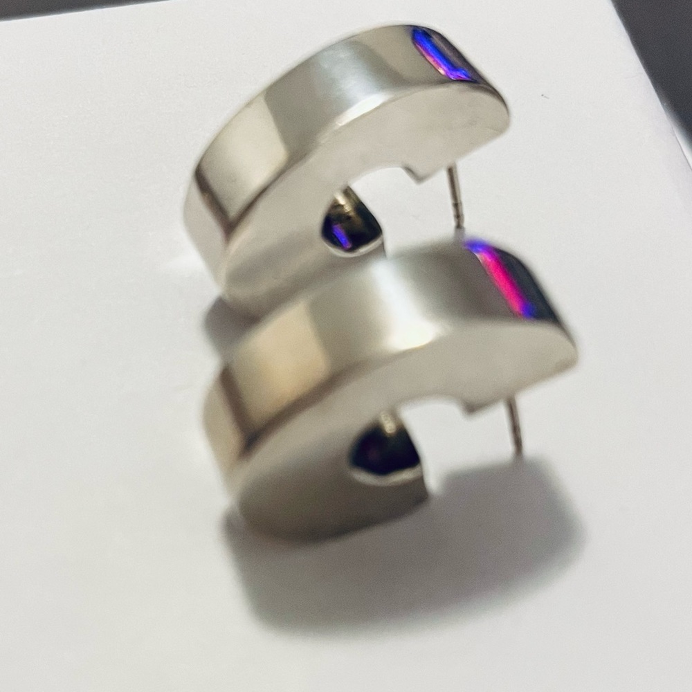 Silver Chuncky Earrings Mexican Silver 925